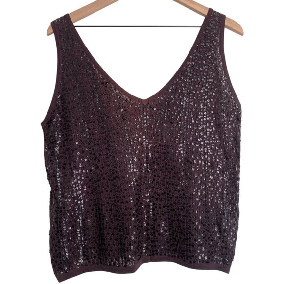 Vintage Sequins Silk V-Neck Tank Top - Picture 4 of 9